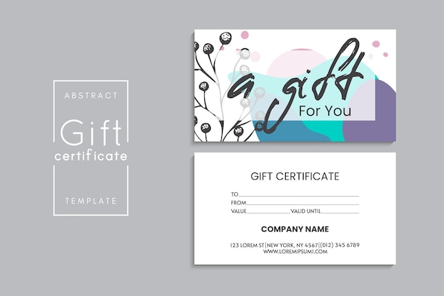 Set of colorful gift cards template Modern style vector illustration of flowers for saloon gallery