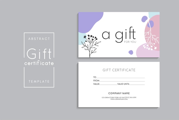 Set of colorful gift cards template Modern style vector illustration of flowers for saloon gallery
