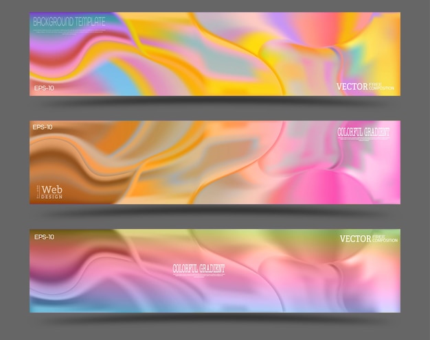 A set of colorful gradient backgrounds