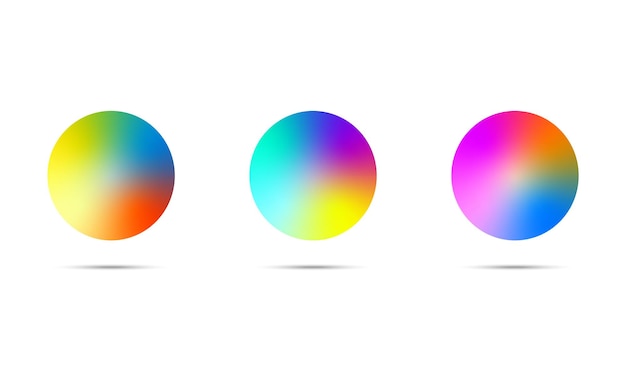 set of colorful gradient circles