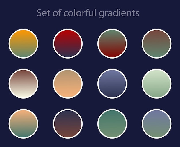 Set of colorful gradients palette