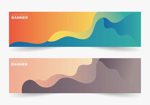 set of colorful liquid banner