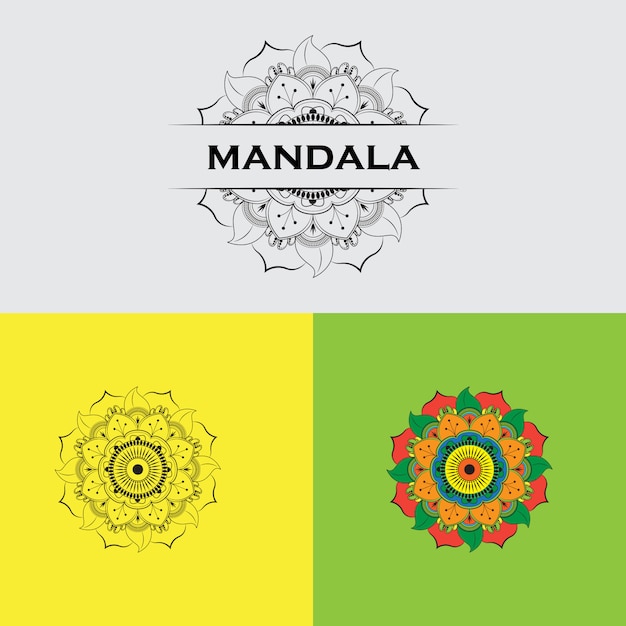 Set of colorful mandalas.