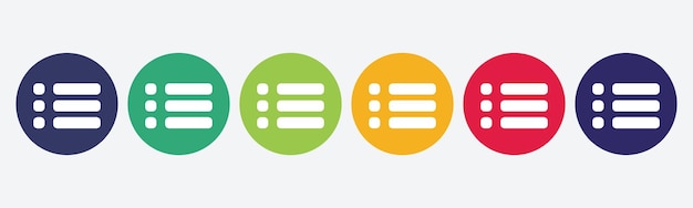 Set of colorful menu buttons