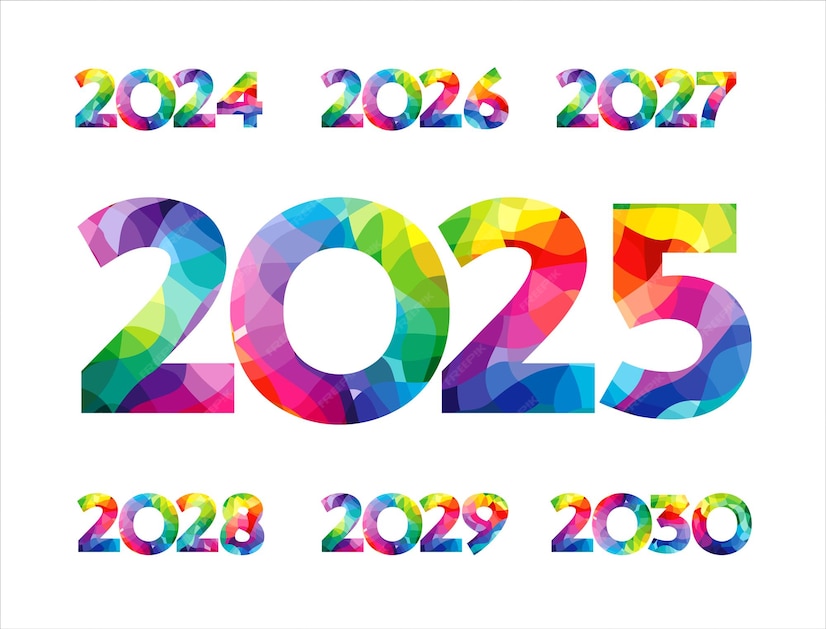 Premium Vector Set of colorful numbers from 2024 to 2030 Creative 2025 2026 2027 2028 and 2029