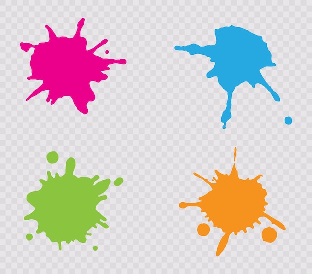 Set of colorful paint splashes.