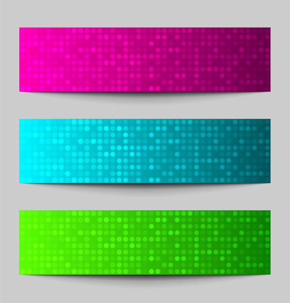 Set of Colorful pixel banners