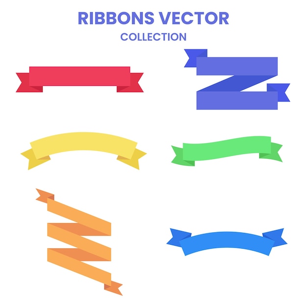 Vector set of colorful ribbons illustrations colorful vector ribbon banners collection banner ribbon vector set