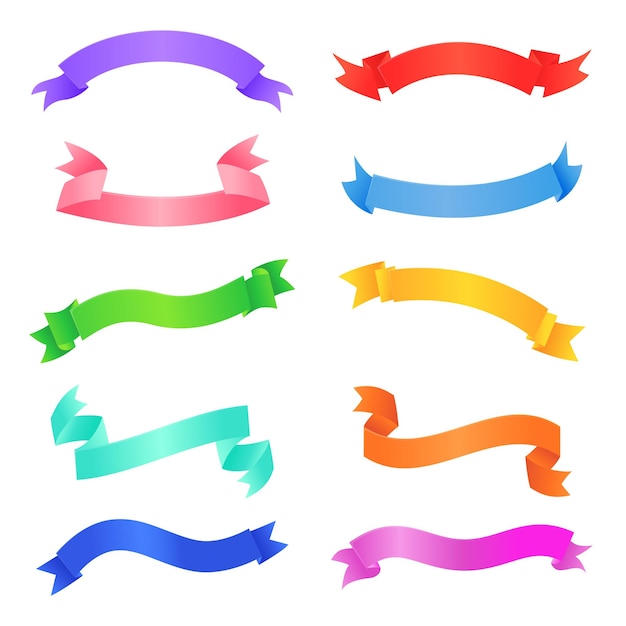 Set of colorful ribbons