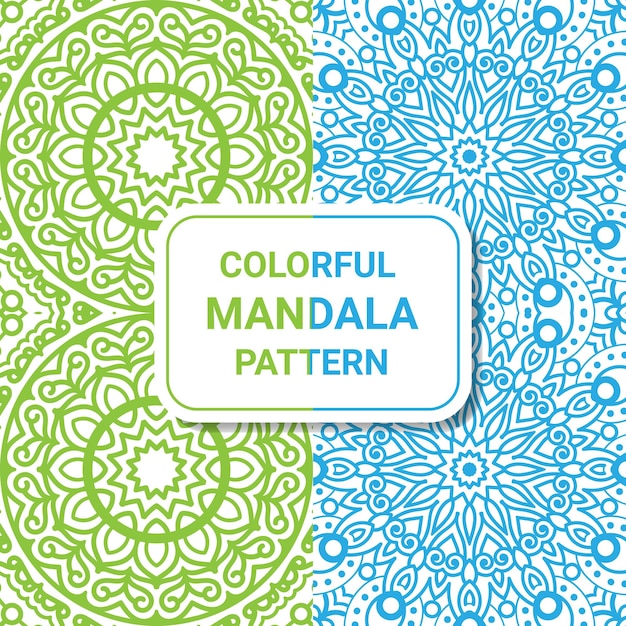 Un insieme di modelli di mandala colorati senza soluzione di continuità