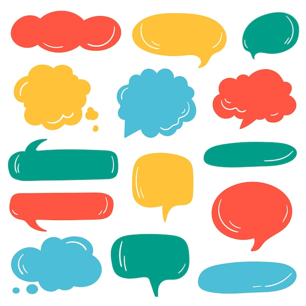 Set of colorful speech bubbles vector