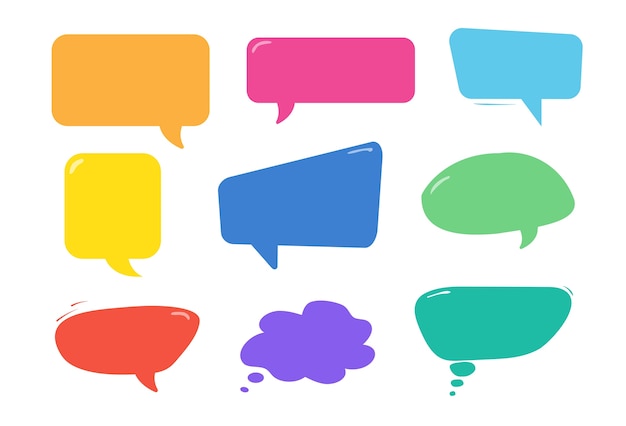 Set of colorful speech bubbles.