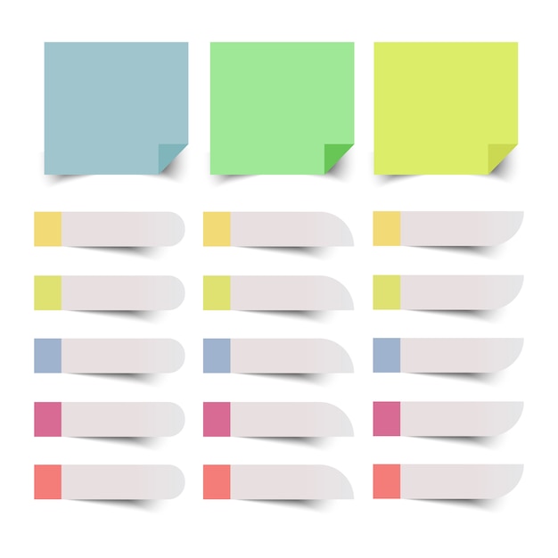 Vector set of colorful sticky notes.  illustation.