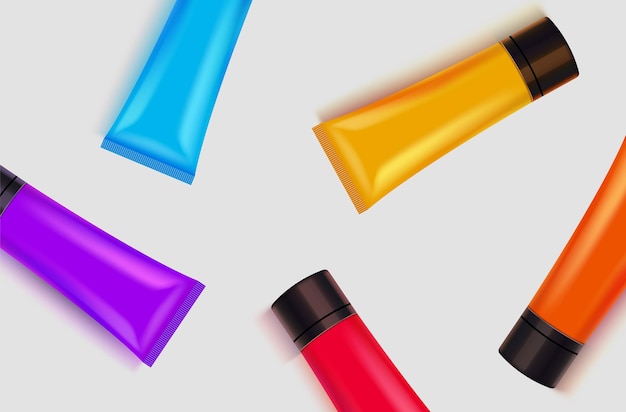 Vector set of colorful tubes.