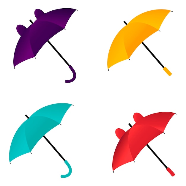 A set of colorful umbrellas