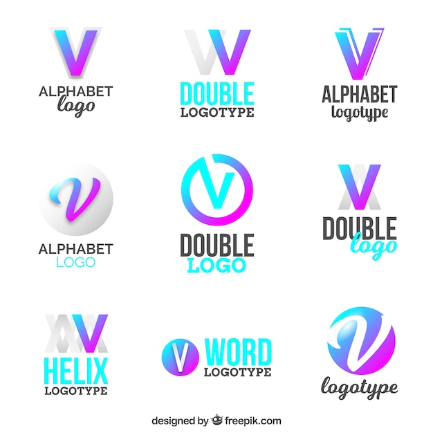 화려한 "v"문자 집합