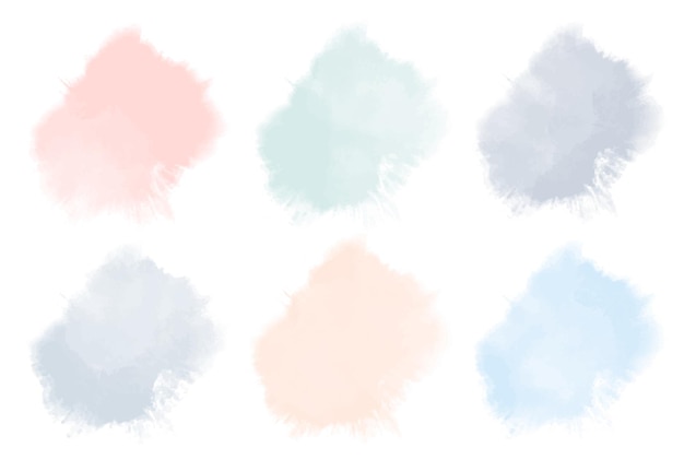Set of colorful watercolor badge vector Free Vector