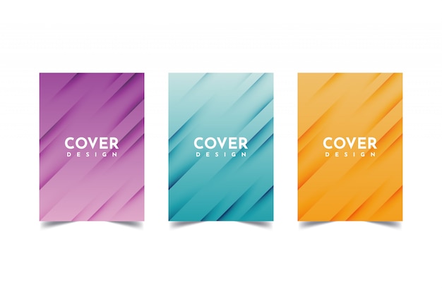 Set colorfull cover design background illustration template design