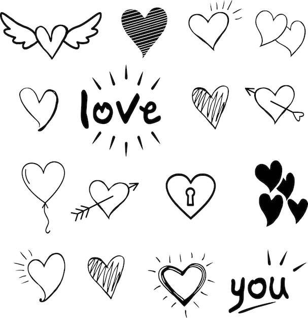 set of colorfull hearts Vector illustration