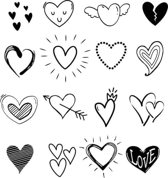 Vector set of colorfull hearts vector illustration