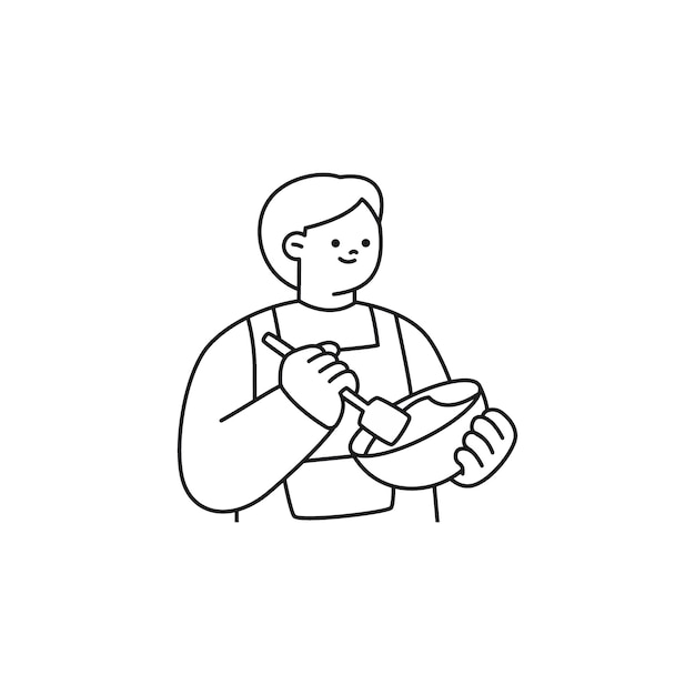 Vector set of coloring book poses of people doing activities pose
