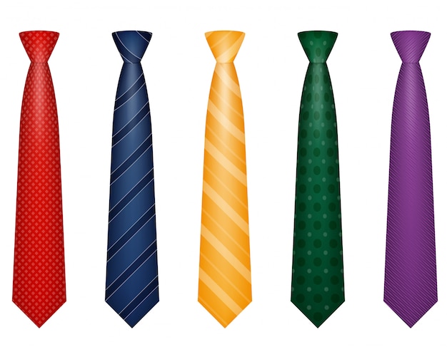 Set of colors tie for men a suit vector illustration