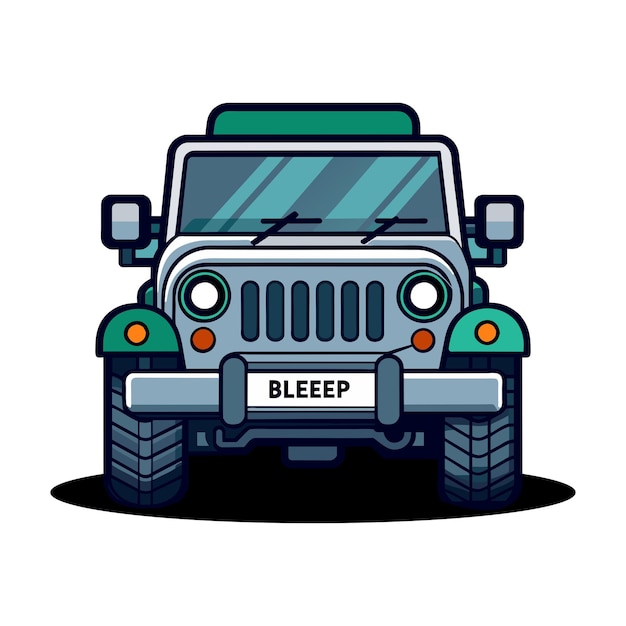 Vector set of coloured big jeep without a vector eps