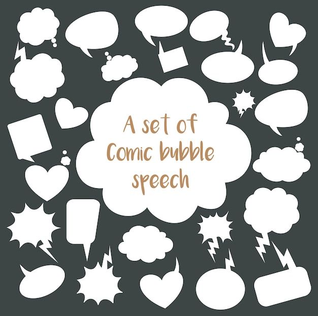 Vector a set of comic bubble speech