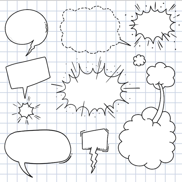 Set of comic speech bubbles Cartoon vector illustration