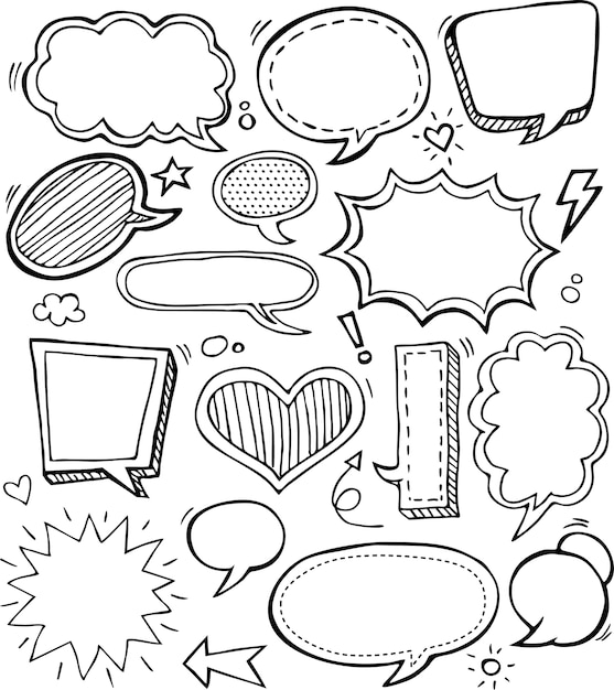 A set of comic speech bubbles and elements