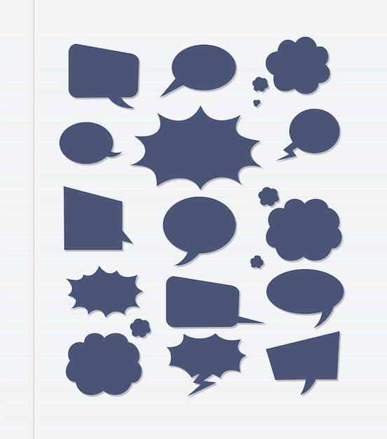 A set of comic speech bubbles and elements