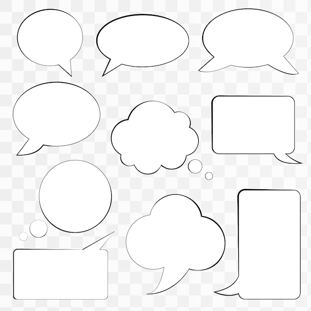 Set of comic speech bubbles