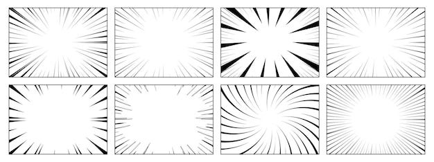 Set di linee di velocità comiche sullo sfondo