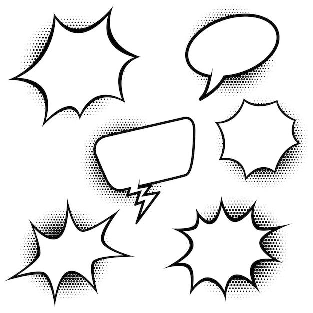 Set of comic style speech balloons.  elements for poster, banner, card.  illustration