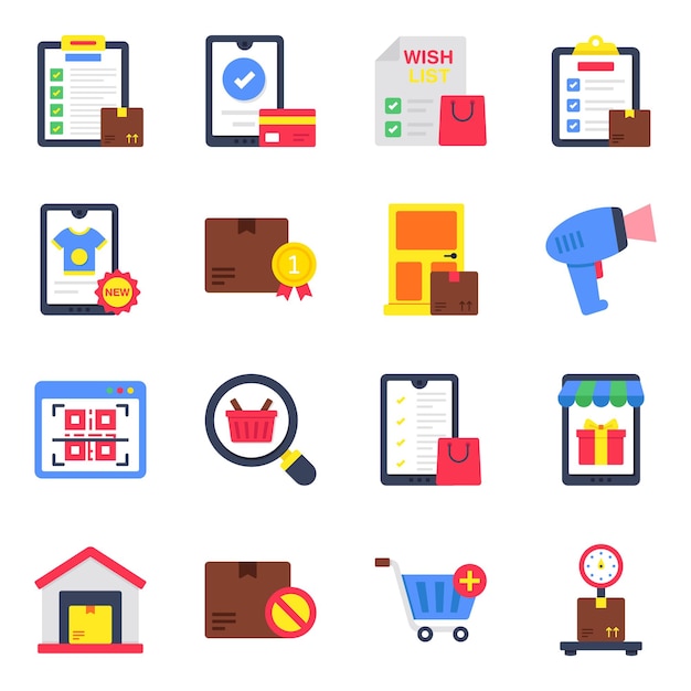 Set of Commerce Flat Icons