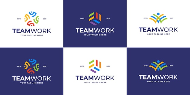 Set of community logo or medical clinic logo template