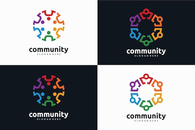 Set of community logo template