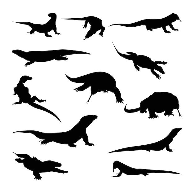 Set Comodo silhouette vector illustration.