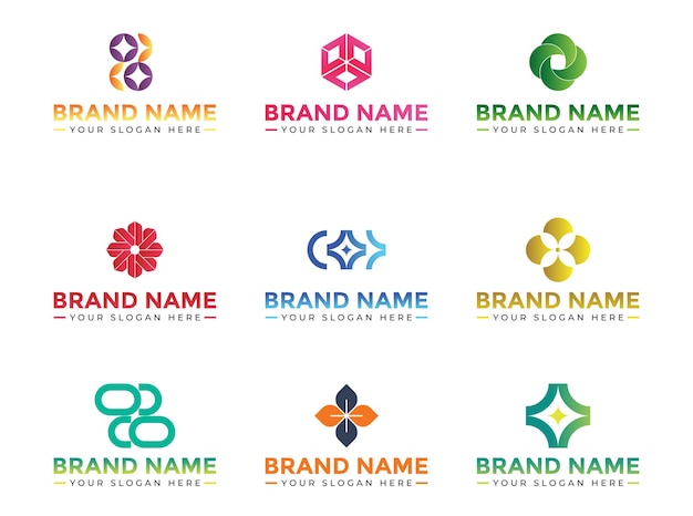 Vector set of company business logo design ideas