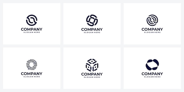 Set of company logo design ideas letter o monogram