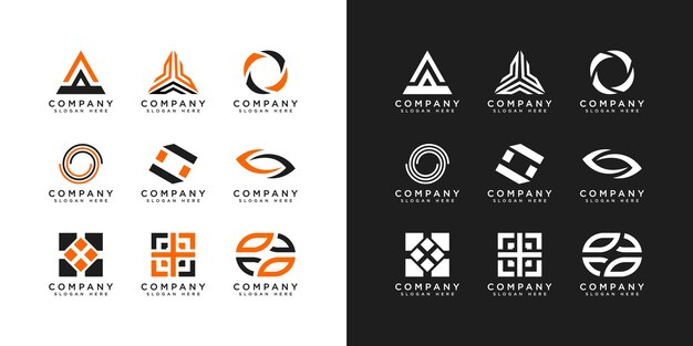 Set of company logo design ideas vector Free Vector