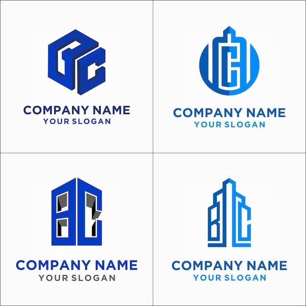 Набор векторных идей дизайна логотипа компании Бесплатные векторы