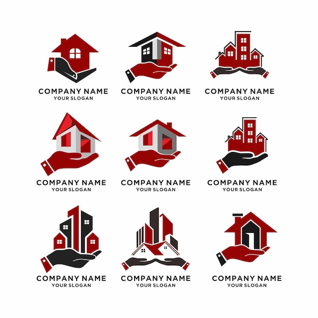 Set of company logo design ideas vector Free Vector