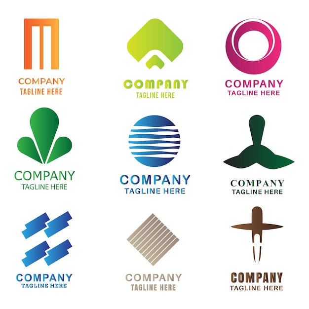 Vector set of company logo design ideas vector.