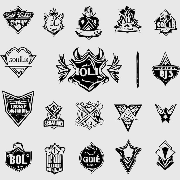 Set of company logo design ideas vector