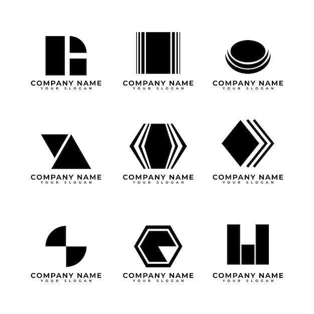 Vector set of company logo design ideas