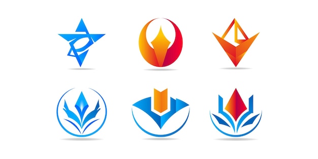 会社のロゴデザインのアイデアのセット