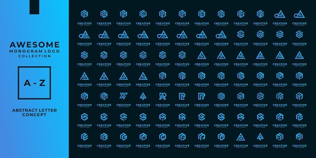 Vettore set di idee per il design del monogramma del logo aziendale vector