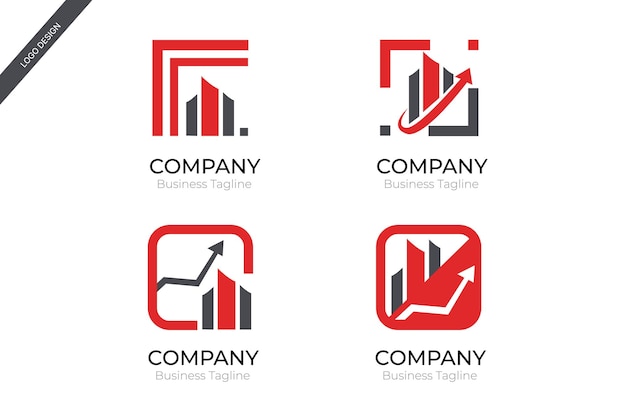 Set of company logo rectangle collection