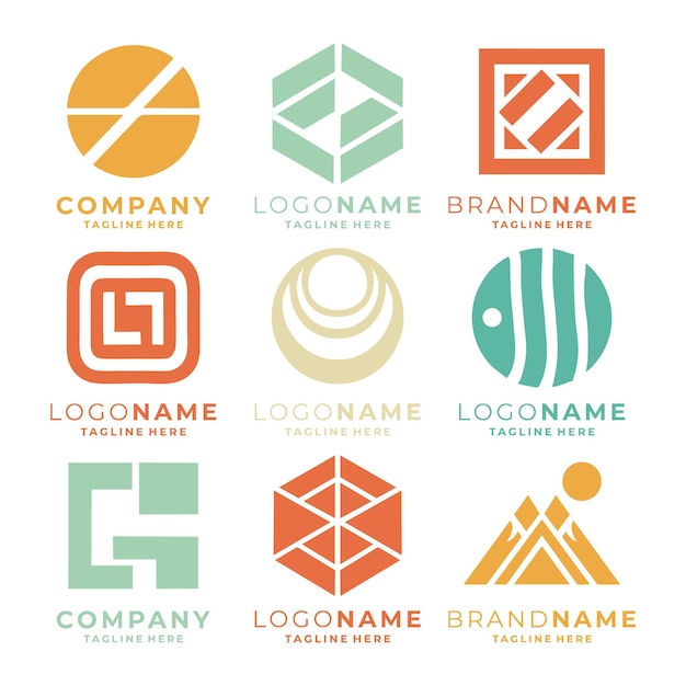 set of company logo template vector